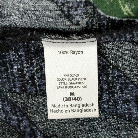 GEORGE Black/Blue/Orange Short Sleeve Floral Tropical Button Shirt; Size M - Picture 4 of 5